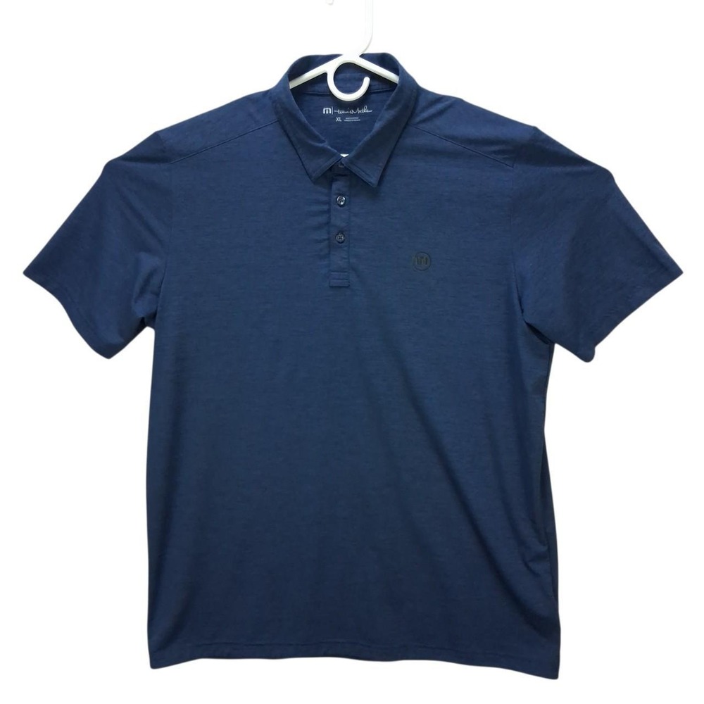 TravisMathew Men Navy Blue Performance Stretch Golf Polo Shirt XL RN123280